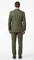 Men’s Olive Green Tuxedo With Trim Collar – Formal Wedding, Prom Suit Modern Fit