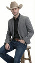 Mens Charcoal Gray Western Blazer – Cowboy Style Casual Jacket Classic Country Western Sport Coat