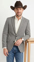 Men’s Light Grey & Black Herringbone Western Blazer – Cowboy Sport Coat Jacket