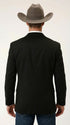 Men’s Black Linen Western Cowboy Blazer – Lightweight Formal Blazer Jacket for Wedding - Country Summer Jacket