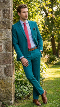 Men’s Teal Green Dark Turquoise Suit – Elegant Formal Suit for Business, Wedding, Party and Modern Style Wear