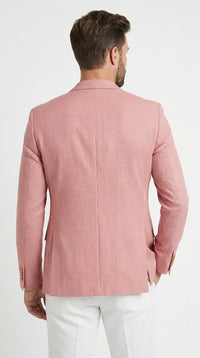 Men’s Red and white Houndstooth Summer Blazer, Lightweight Check Sport Coat for Weddings, Prom, Parties