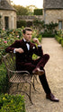Men’s Dark Brown Velvet Blazer and Pants 2 Piece Suit, Double Breasted Formal Dinner Suit for Weddings, Prom