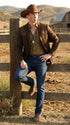 Men’s Dark Brown Western Blazer with Suede Yokes, Cowboy Sport Coat for Ranch Wedding and Country Events