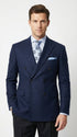 Mens Navy Blue Double Breasted Blazer – Classic Formal Suit Jacket for Business, Wedding, Office and Professional Wear
