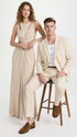 Men’s Light Beige Linen Double-Breasted Suit – Summer Wedding, Beach and Formal 2-Piece Suit
