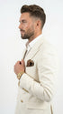 Men’s Ivory Linen Double Breasted Blazer, Lightweight Wedding Dinner Sport Coat Jacket Cream Off White