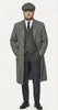 Mens Grey Peaky Blinders Style Long Overcoat, Vintage Herringbone Winter Trench Coat for Formal and Business Wear