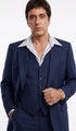 Tony Montana’s Blue Pinstripe 3 Piece Suit – Men’s Vintage Blue Striped Suit for Wedding, Prom and Classic Formal Wear