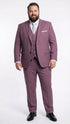 Men’s Mauve Three-Piece Suit – Slim Fit Formal Blazer, Vest, and Trousers for Weddings Rose Gold Pinkish Color