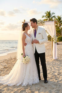 Men’s White Blazer Jacket – Classic Fit Formal Sport Coat with Gold Buttons