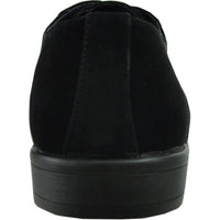 Bravo Mens Vegan Suede Wedding & Prom Wingtip Lace Up Dress Shoe in Black