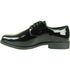 Bravo Mens Classic Plain Square Toe Shiny Patent Tuxedo Dress Shoe in Black