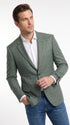 Men’s Sage Green Windowpane 2-Piece Suit – Modern Fit Plaid Wedding, Business and Formal Suit