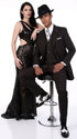 Men’s Black Pinstripe Zoot Suit – 3-Piece Gangster, Formal Suit 1920s Pimp Suit