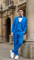 Tazzio Men’s French Color Royal Blue Peak Lapel Skinny Fit Suit – 2-Piece Wedding, Prom & Formal Suit indigo Cobalt Blue