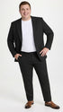 Men’s Black Pinstripe 2-Piece Tuxedo Suit – Two-Button Jacket and Matching Formal Pants
