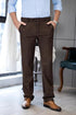 Mens Vintage Tweed Dress Pants Slacks Trousers Regular Fit Suit Pants in Brown