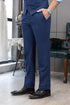 Mens Vintage Tweed Dress Pants Slacks Trousers Regular Fit Suit Pants in Blue