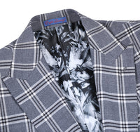 English Laundry Slim Fit Dimgray with White Check Suit