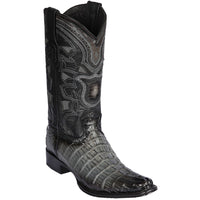 Men’s Brown Caiman Crocodile Tail Cowboy Boots with European Toe, Exotic Western Dress Boots