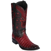 Men’s Brown Caiman Crocodile Tail Cowboy Boots with European Toe, Exotic Western Dress Boots
