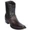 Smooth Ostrich Short Cowboy Boots Black Cherry - Los Altos Boots