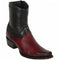 Burgundy Smooth Ostrich Short Cowboy Boots - Los Altos Boots