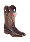 Wild West Botas de Pata de Avestruz Horma Square Toe Brown