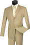 Luxurious Wool Feel, Single breasted 2 buttons, ultra slim fit, side vents, Flat front pants, solid colorBeige