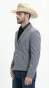 Mens Gray Western Blazer Set – Cowboy Style Jacket and Pants Outfit Classic Country Western Suit