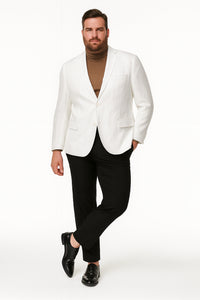 Men’s White Linen Blazer – Classic Two-Button Lightweight Sport Coat