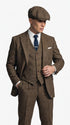 Men's Thomas Shelby Brown Herringbone 3-Piece Suit – Peaky Blinders 1920s Vintage-Style Suit with Matching Vest & Trousers