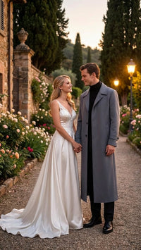 Men’s Full-Length Charcoal Grey Overcoat – Premium Microfiber Blend Long Dress Coat for Winter and Formal Wear in Gray Color