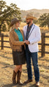 Men’s White Western Blazer with Black Trim – Classic Cowboy Style