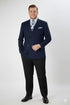 Men’s Navy Blue Double-Breasted Blazer - Suit Jacket – Premium Tailored Fit Formal Wedding and Business Sport Coat