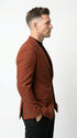 Men’s Rustic Brown Textured Blazer with Notched Lapel, Formal Dress Jacket for Weddings, Parties, Business Look