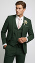 Men’s Forest Green 3 Piece Wedding Suit, Formal Groom Groomsmen Dress Suit Set