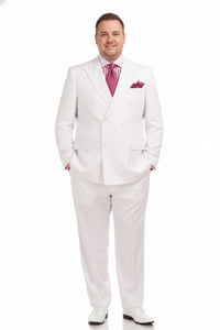Men’s White Double-Breasted 3-Piece Suit Set – Premium Tailored Fit Formal Wedding and Evening Suit