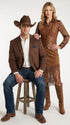 Men’s Brown Suede Western Blazer – Cowboy Style Sport Coat Jacket