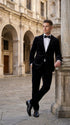 Men’s Black Velvet 2-Piece Suit – Notch Lapel Wedding, Prom and Formal Evening Suit