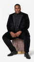 Men’s Black Velvet Tuxedo Suit – Peak Lapel Wedding, Prom and Formal Evening Velvet Pants