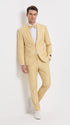 Men’s Light Yellow Shawl Lapel Tuxedo – Modern Wedding, Prom & Groom Formal Suit + Matching bowtie
