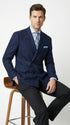 Mens Navy Blue Double Breasted Blazer – Classic Formal Suit Jacket for Business, Wedding, Office and Professional Wear