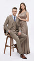 Men’s Taupe Olivish Tan 3-Piece Suit – Elegant Tan Wedding, Business & Formal Suit with Vest