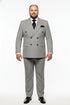 Men’s Grey and Black Pinstripe Double-Breasted Suit – 1920s Gangster Vintage Looking suit By Rossiman