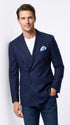 Men’s Navy Double-Breasted Blazer – Classic Fit 1920s Vintage Gatsby Style Sport Coat