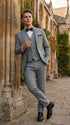Men’s Edwardian Grey 3-Piece Suit – Dickens Downton Abbey Victorian Vintage Tweed Suit