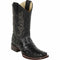 Black ostrich square toe cowboy boots