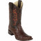 Mens Square Toe Ostrich Boots Brown - Los Altos Boots